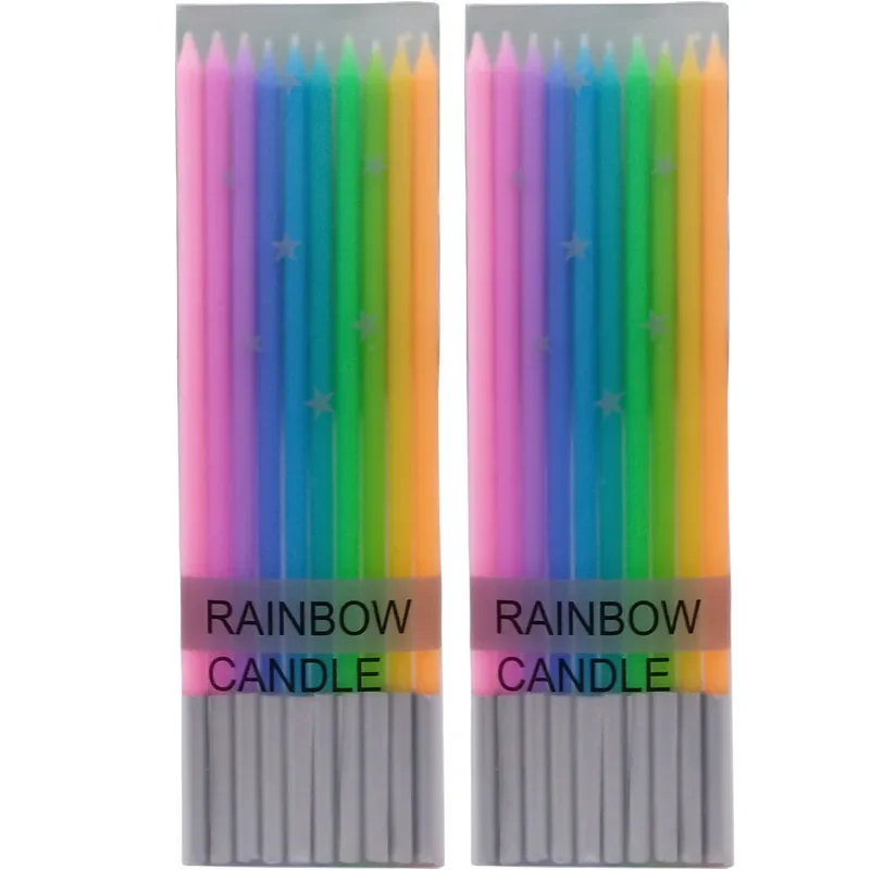 10 rainbow candles high-end adult creative children's birthday cake romantic party smoke-free new product