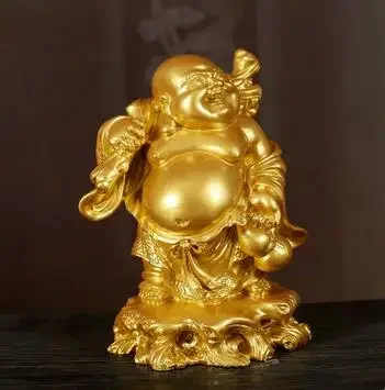 Chinese Craft Ornaments Feng Shui Ornament Resin Buddha Statue Maitreya Lucky Opening Gift Statue Sculpture Home Crafts