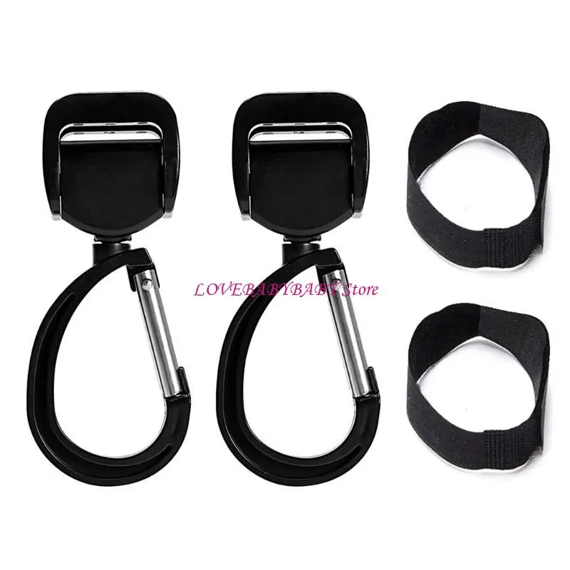 

2Pcs Multifunction Pushchair Holder Baby Pram Hook Cart Storage Hanger Rotating Hanging Accessories 4XBC