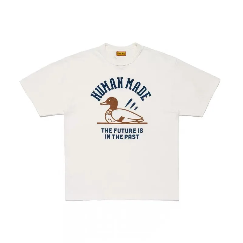 Human Made Duck with Heart Print Logo Tee Casual Summer Top for Unisex