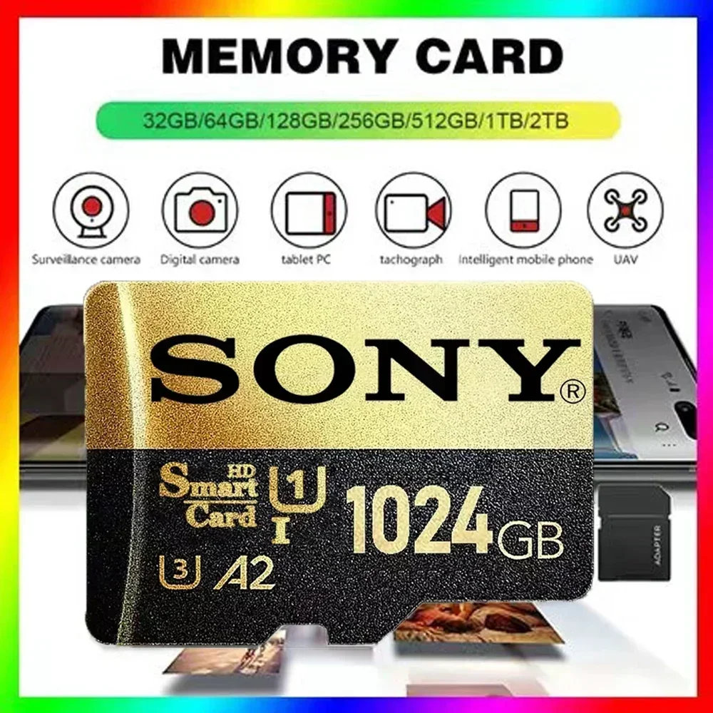 SONY-Carte Micro SD Ultra, SD/TF, Mémoire Flash, 128 Go, 256 Go, 512 Go, 1024 Go, Micro SD, pour Téléphone, Mecard 10, Livraison Directe