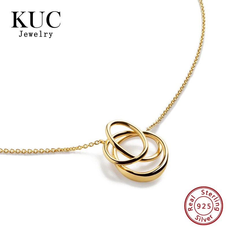 

18K Gold Plated 925 Sterling Silver Korean Minimalist Custom Unique Fine Wrap Necklace Jewelry Pendant Necklaces for Women