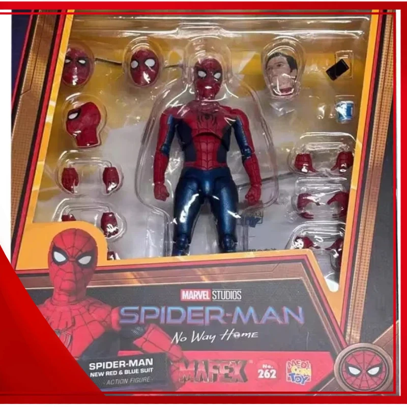 Auf Lager, heißer Verkauf, Mafex Actionfigur Nr. 262 Spider-Man No Way Home Rot und Blau, Sammlerstück Anime-Figur Geschenk