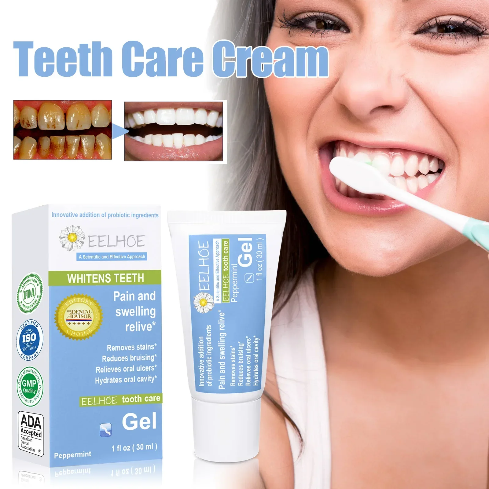 Instant Anti-cavity Toothpaste Gel Decay Fresh Breath Repair Tooth Decay Remove Plaque Toothache Relieve Periodontity Teeth Care