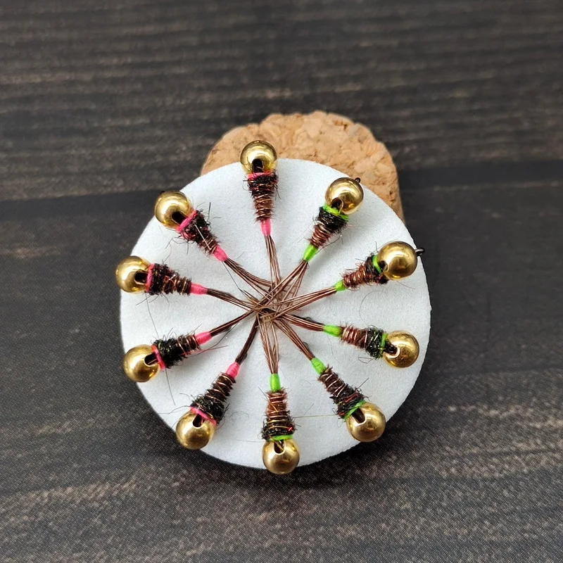 1 Stück Neuer Sinkender Wolframkopf-Nymphen-Fliegenfischerköder Jighead-Nymphen-Fliegen-Set Realistische Insektenköder Angelköder-Zubehör – Detail 6