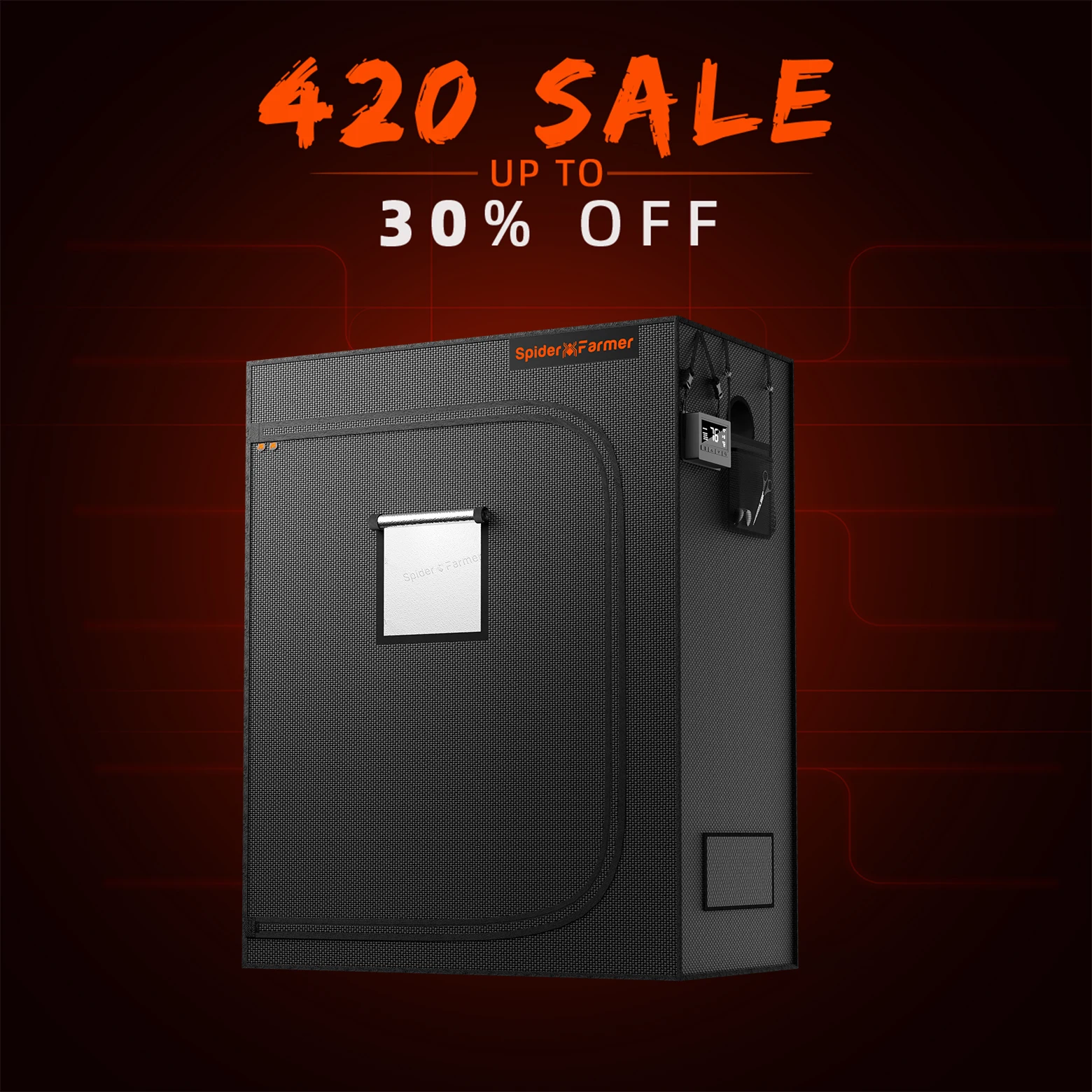 Spider Farmer 120cm x 60cm x 150cm Indoor Grow Tent 1680D Hydroponic Plant Room for Optimal Plant Growth & Climate Control