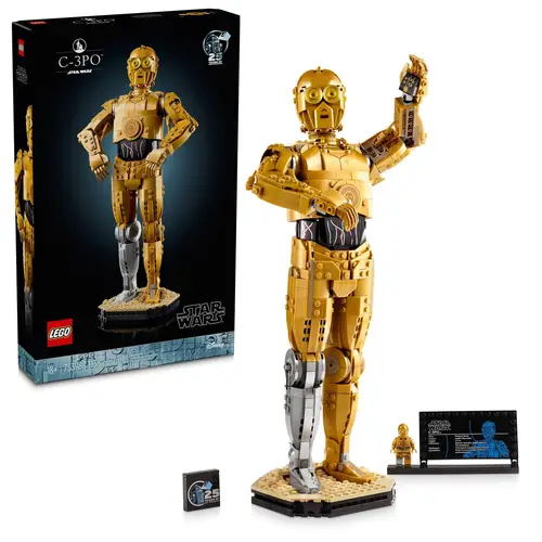 레고 스타워즈 C-3PO 조립 드로이드 피규어, 스타워즈 수집품, 가정 또는 사무실 장식, 75398 