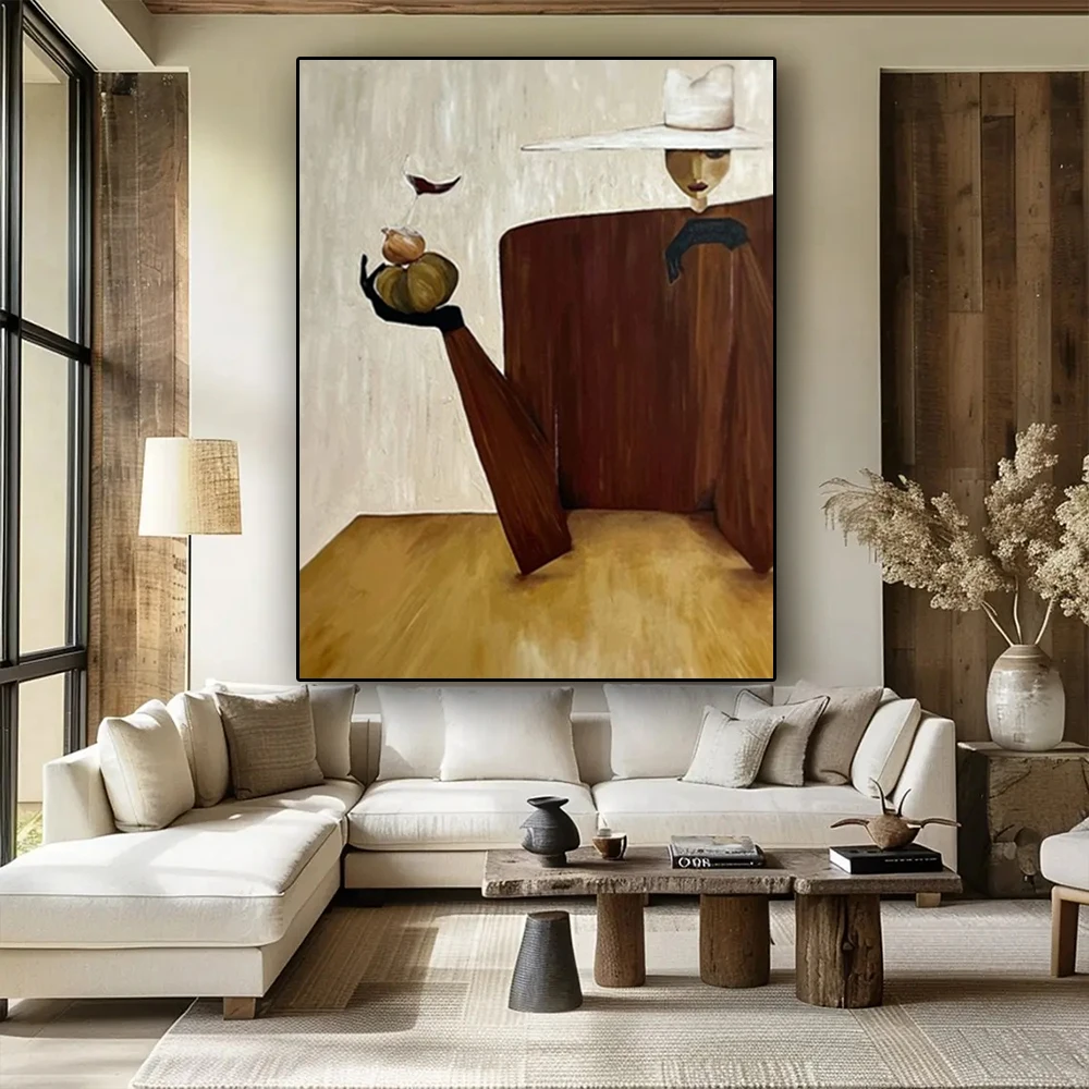 

hand painted Abstract spanish lady Portrait Oil Painting Red skirt girl picture Bullfighting dancer canvas Painting home decor