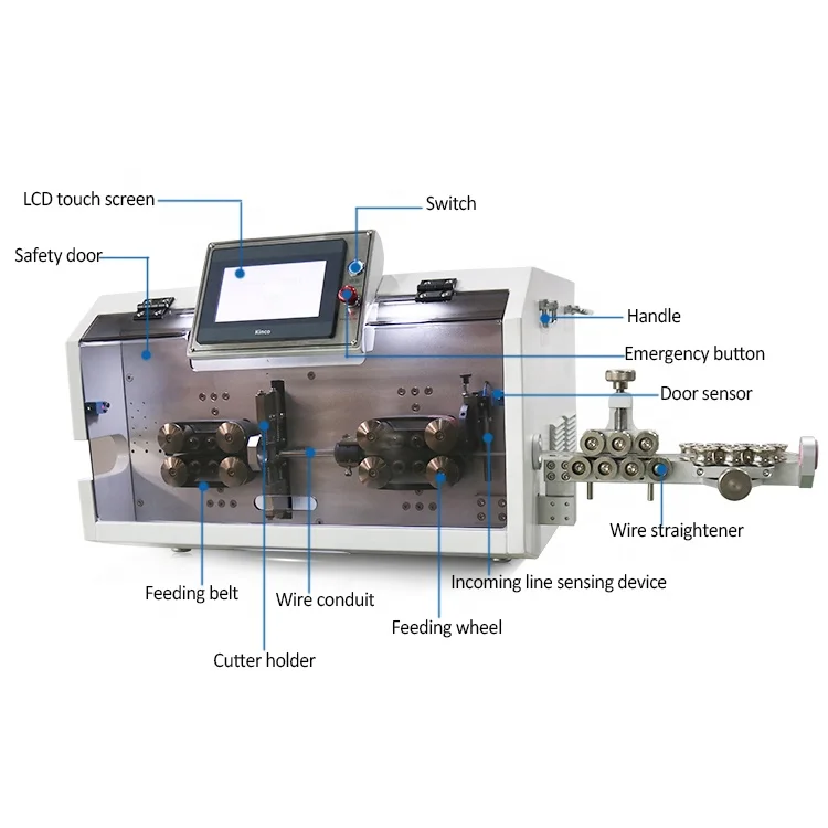 Wire Harness 0.75 -- 50mm2 Wire Cutting Stripping Machine Diameter 20mm Cable Stripper Automatic Wire Stripping Machine