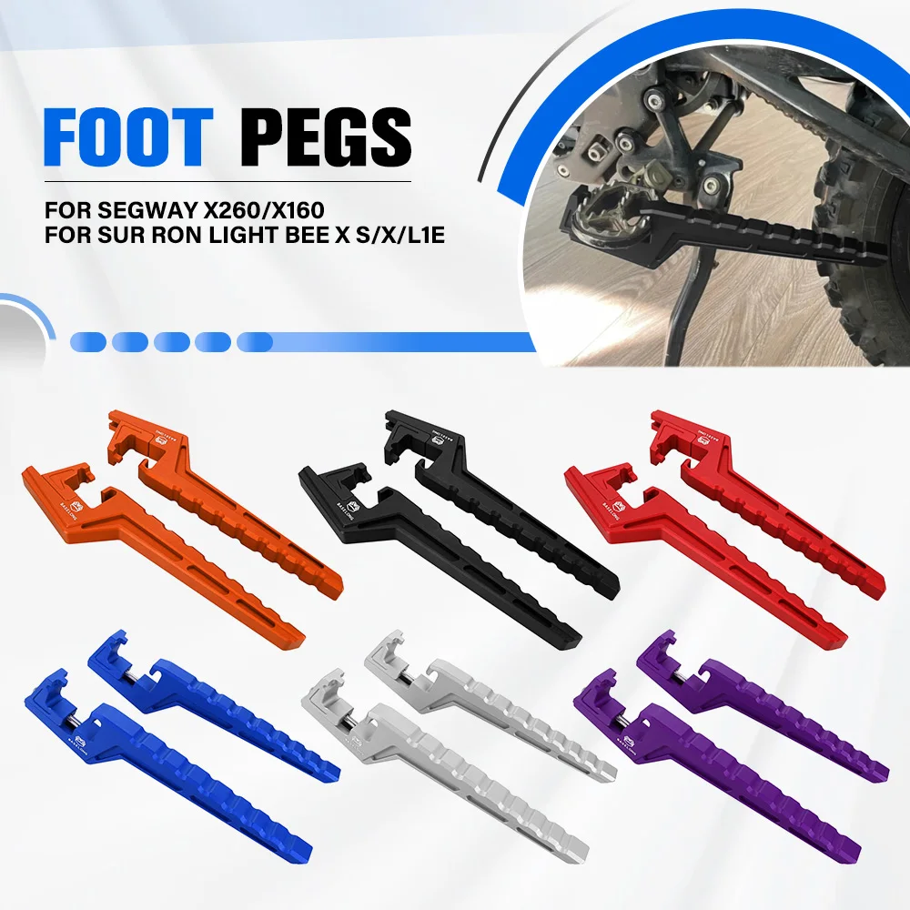 

For Segway X260/X160 For Sur Ron Light Bee X S/X/L1E Dirt Bike Motorcycle CNC Accessories Passenger Foot Pegs Extension Footpegs