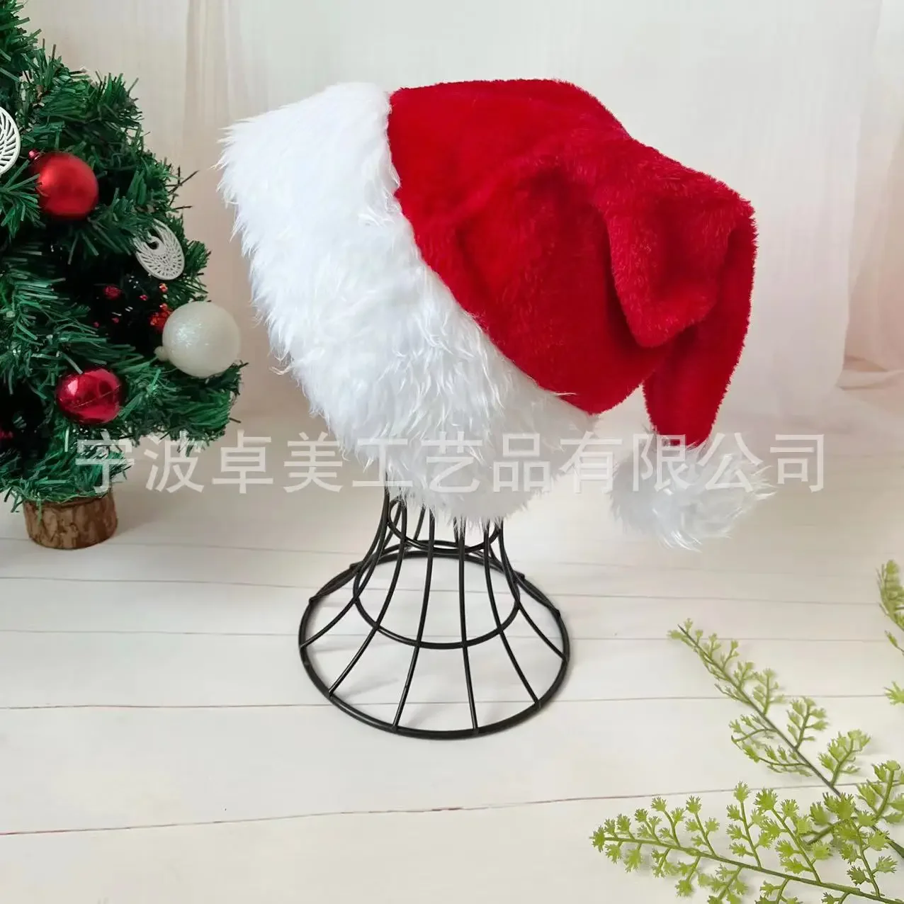 Cappello da Babbo Natale di Natale Cappello lungo rosa in peluche rosso nero per adulti e bambini Forniture per feste festive di Capodanno unisex 2025