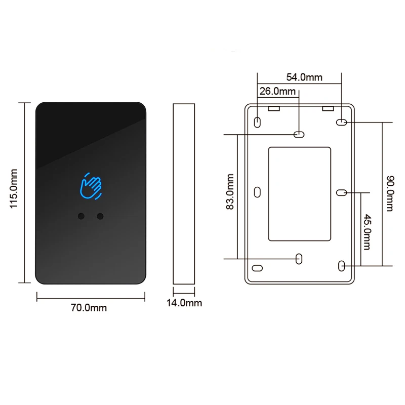 Interruptor de Sensor infrarrojo sin contacto, dispositivo a prueba de agua, 12V/24V, sin contacto, Control de acceso de puerta, botón de salida