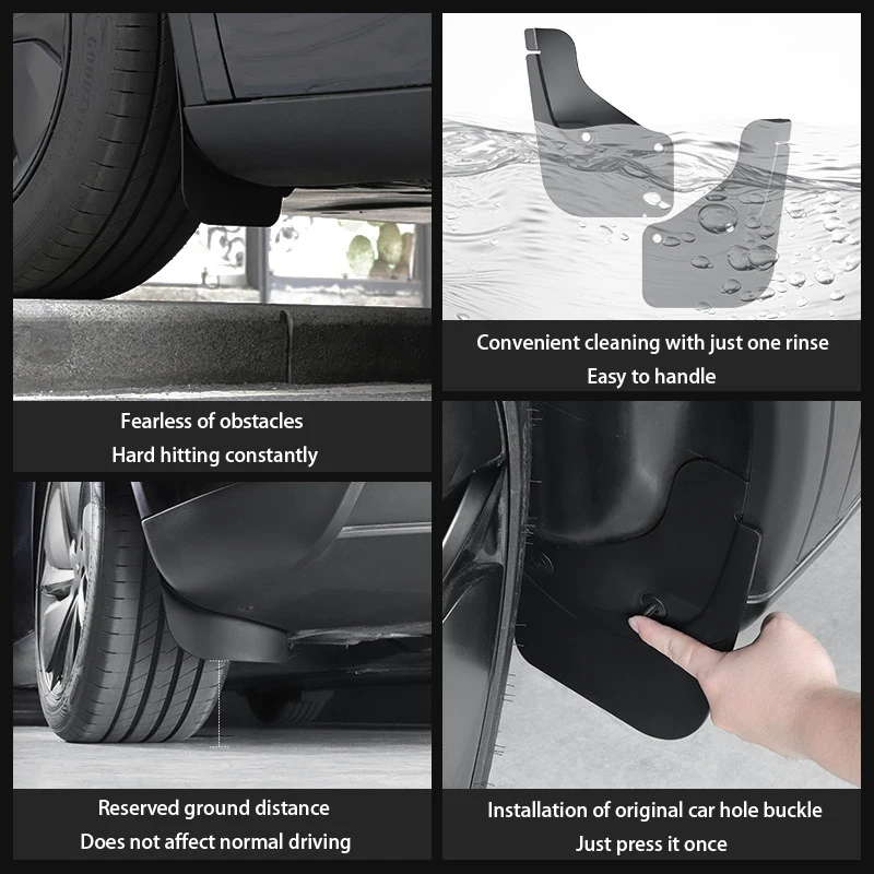Tesla Model Y Juniper 2025+ 자동차 휠 머드 플랩 스플래시 가드 MudFlaps 전면 후면 펜더 새로운 업그레이드 TPE 머드 가드 보호대 썸네일 2