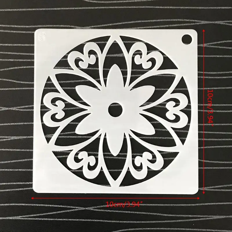 48pcs/set Mandala Stencils DIY Painting Scrapbook Coloring Embossing Album Decor D5QC