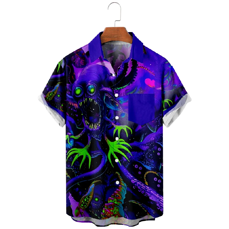 

New Arrival Hawaiian Shirt Short Sleeve Men's Vintage Shirt Casual Loose Comfortable Multiple Color Print Polyester Resort Wear