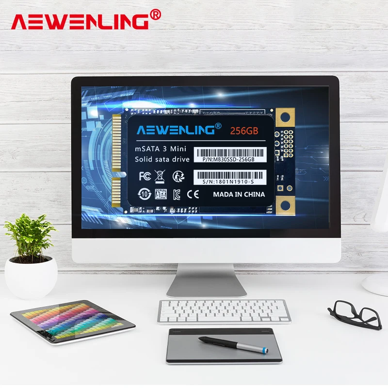 AEWENLING mSATA SSD 128gb 256gb 512GB Mini SATA3 64gb 1TB HDD For computer 3cmx5cm Internal Solid State hard Drive for hp laptop