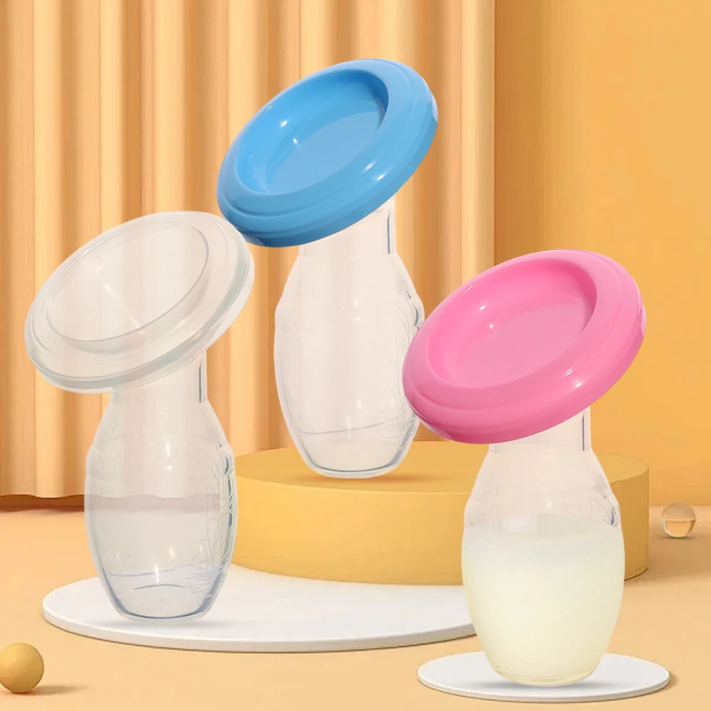 Portable Breast Milk Milking Storage Hands-free Silicone Manual Breast Pump Anti-overflow Baby Breast Milk Collection Tools