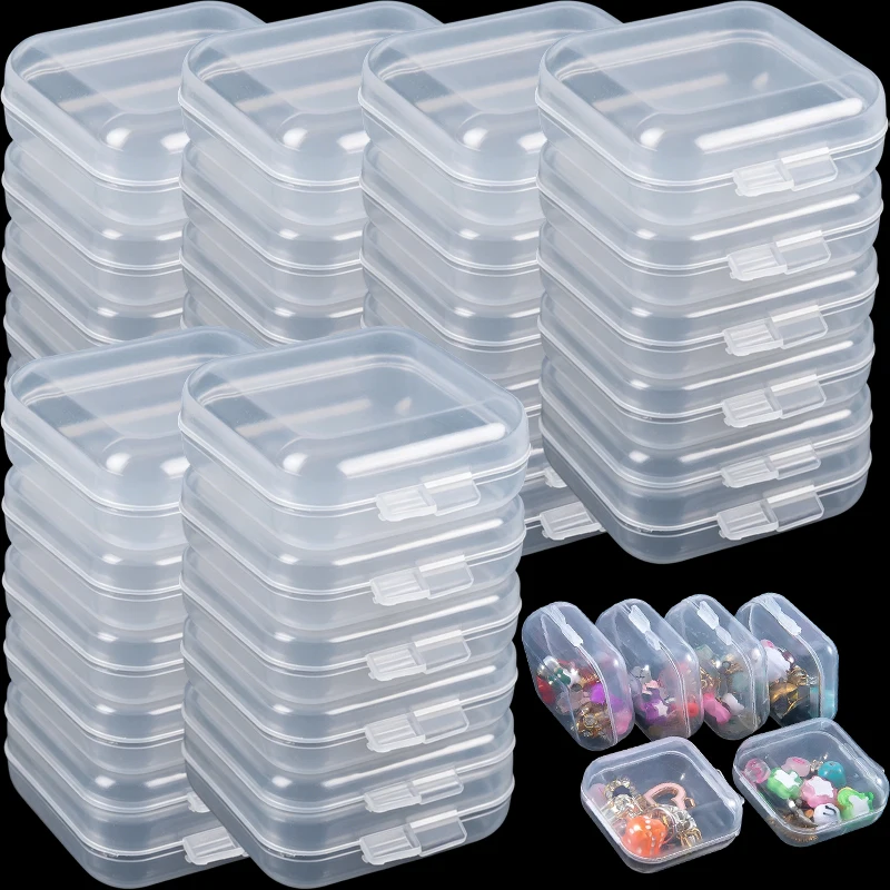 Clear Plastic Jewelry Storage Box Earplugs Mini Versatile Organizers Cases for Earrings Tiny Items Jewelry Packaging Accessories