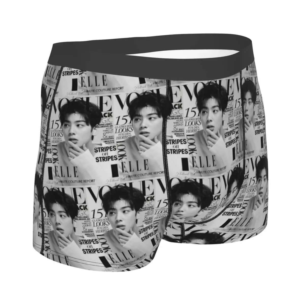 الملاكم السروال السراويل تشا EunWoo Kpop أسترو سراويل الرجال ملابس داخلية جيدة التهوية لهدايا رجل صديقها أوم