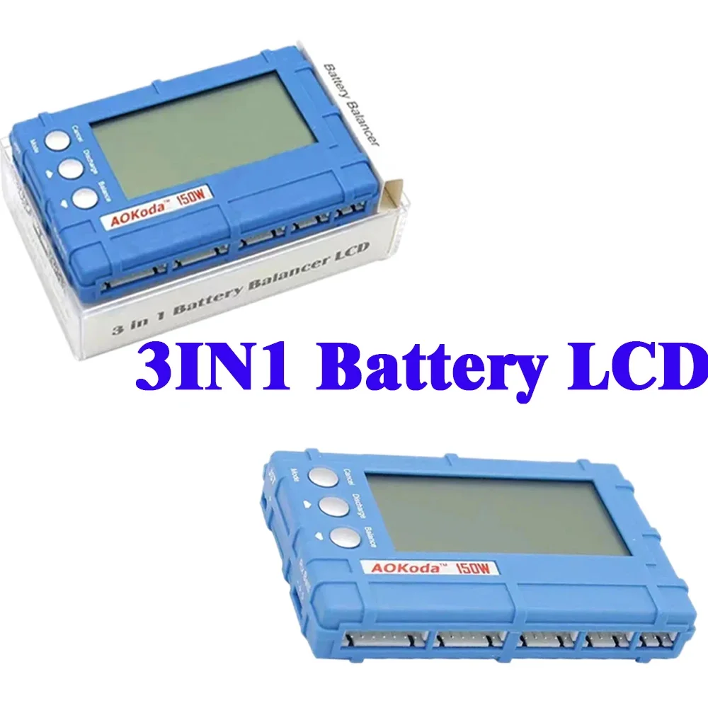 AOKoda 3-in-1 Batterie Balancer LCD Spannungsanzeige 5W/150W Lipo2s-6s, geeignet für ferngesteuertes Spielzeugzubehör