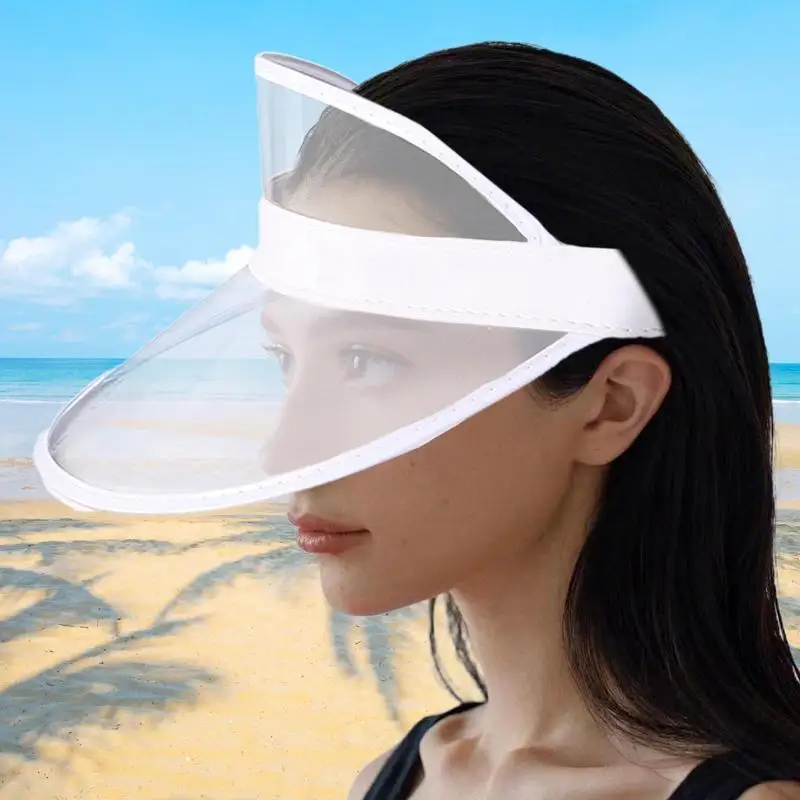 Women Man Transparent Summer Sun Visor Party Casual Clear Adult Sunscreen Cap Sunhat Unisex Outdoor Hat