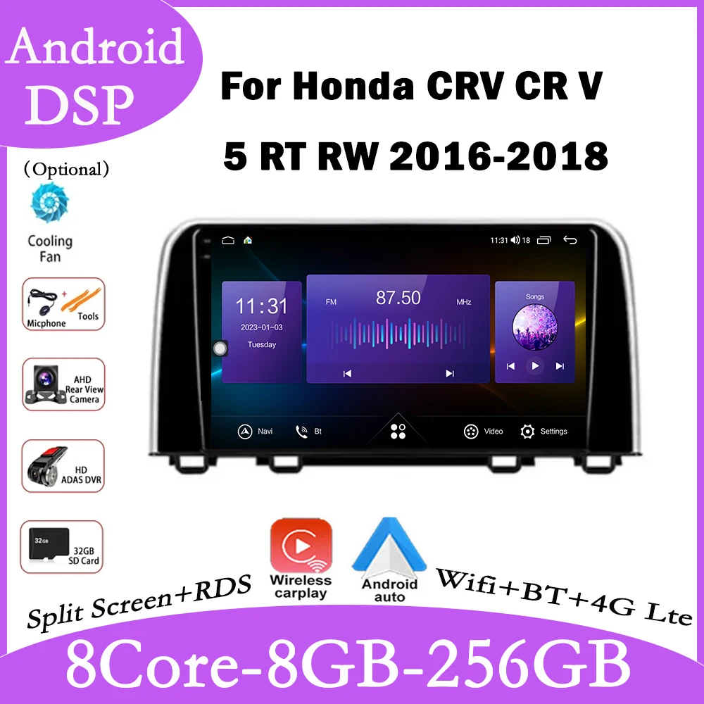 

Android 14 For Honda CRV CR V 5 RT RW 2016-2018 Car Radio Player Video Multimedia Carplay IPS DPS Navigation Stereo