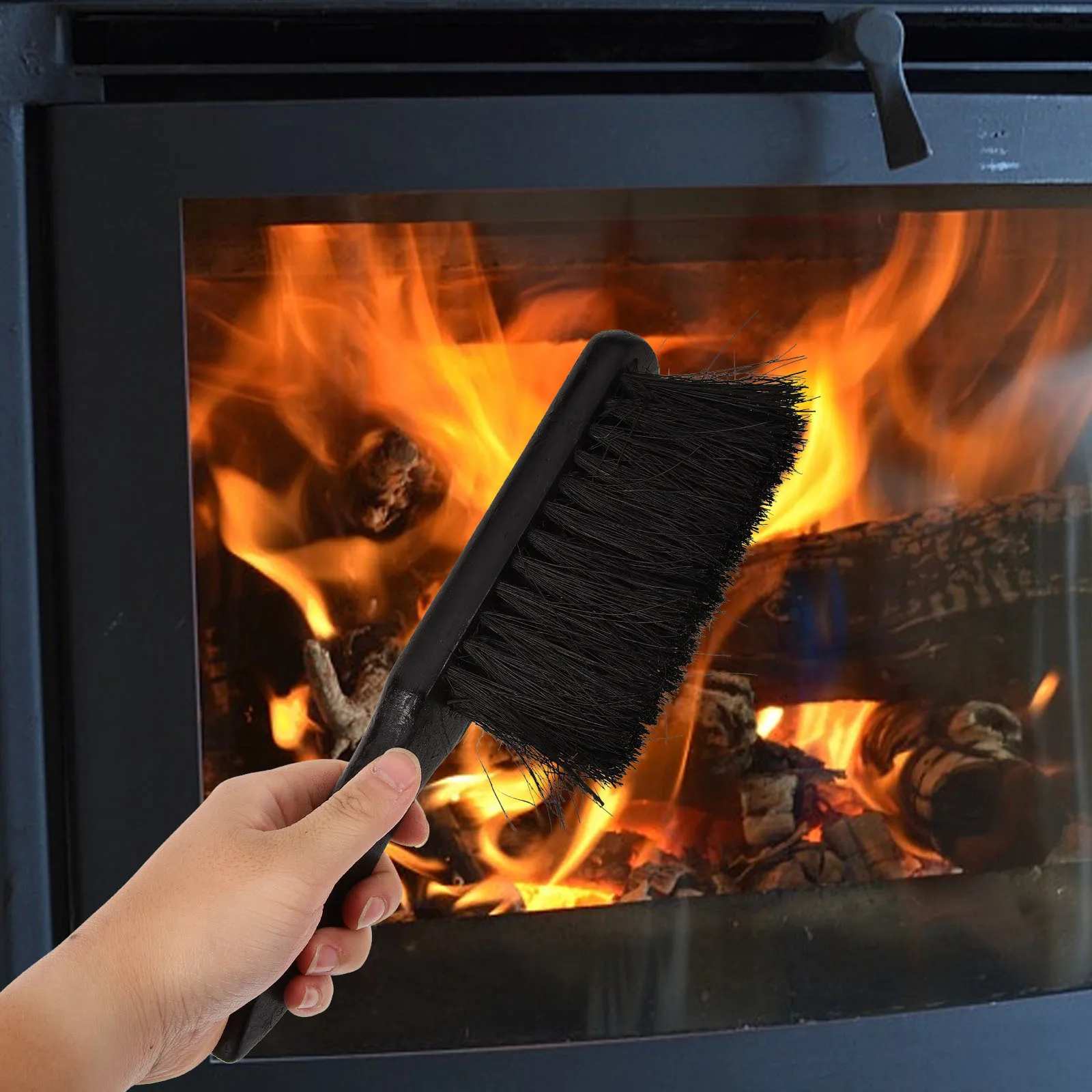 

2pcs Fireplace Brush For Ash Cleaning Durable Hearth Broom Compact Bristles Fire Pit Mantel Bench Tabletop Sofa