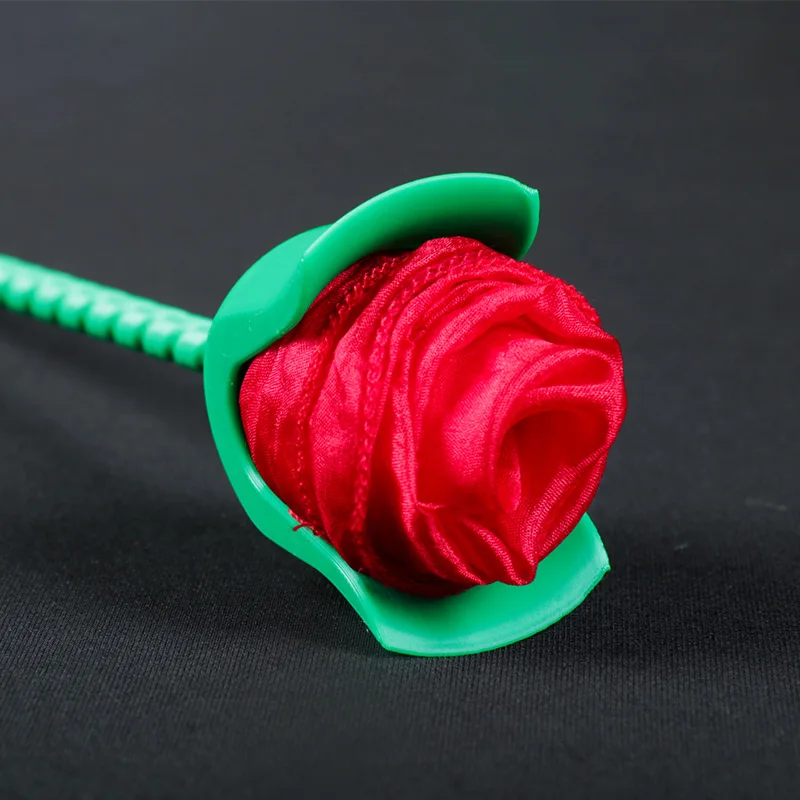 Magic Prop Transform Silk Scarf Into  Rose Creative Beginner Stage Street Silky Rose Magic Tool Stage Illusions Gimmicks prop