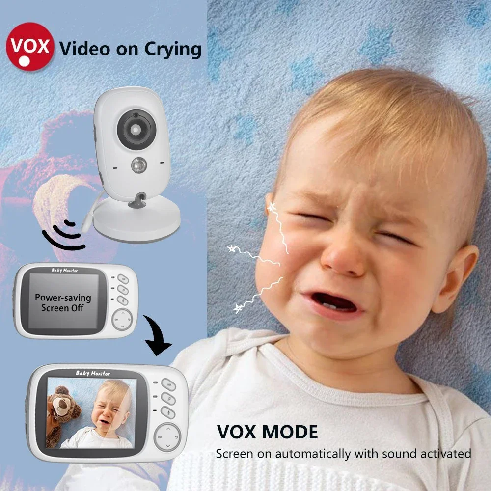 VB603 Baby Monitor with Camera 3.2 Inch LCD Electronic Babysitter 2 Way Audio Talk Night Vision Video Radio 2025 Camera Hot Sale