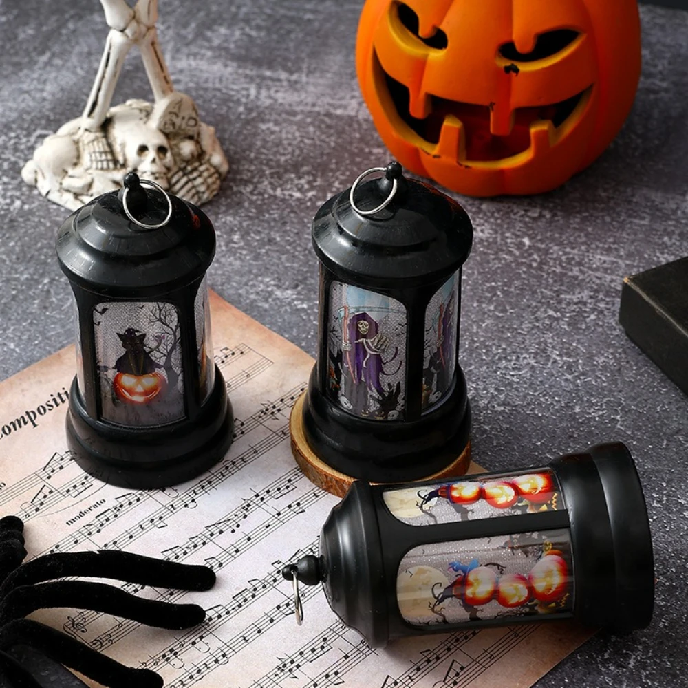 

Halloween Pumpkin Black Cat Skull Head Decoration Light Retro Mailbox Small Wind Lantern Bar Party LED Electronic Night Light