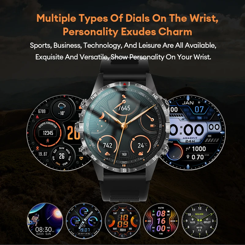 Aolon GT5pro Smart Watch Men 1.6 pollici Full Screen HD Bluetooth Call 100 + Sport Fitness Tracker Smartwatch impermeabile con bussola