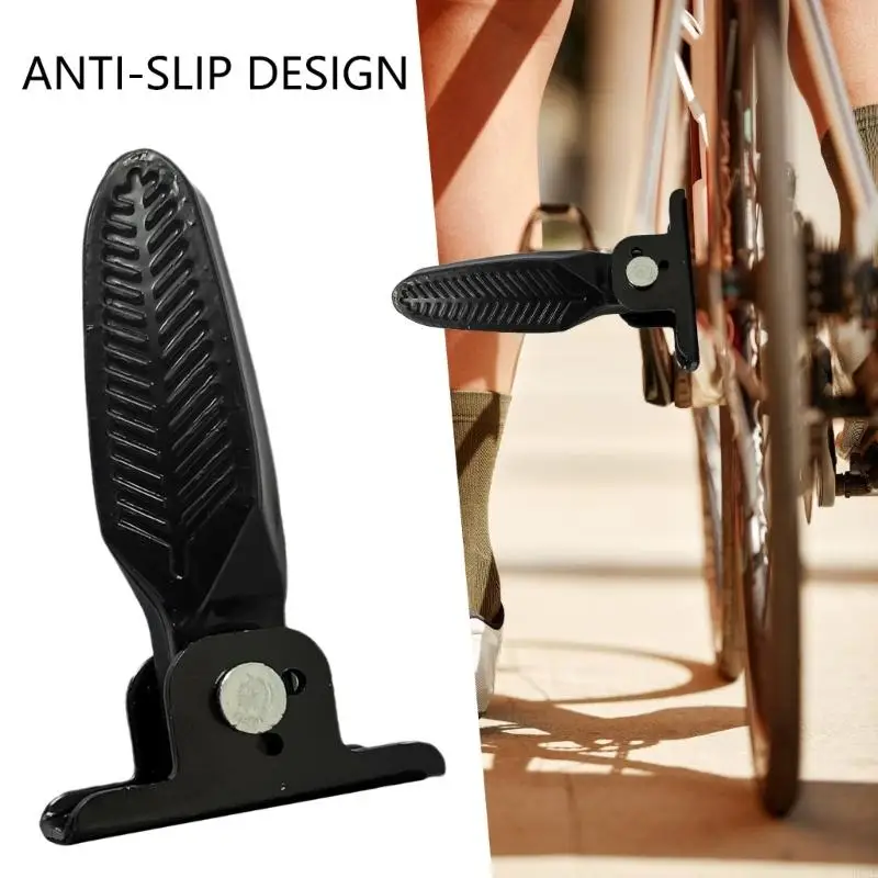 H0XE Electric Bicycleds Rear Pedal Folding Nonslip Bikes Footrest Pedals Cycling Rear Seats for Electric Bicycles Foot Pegs