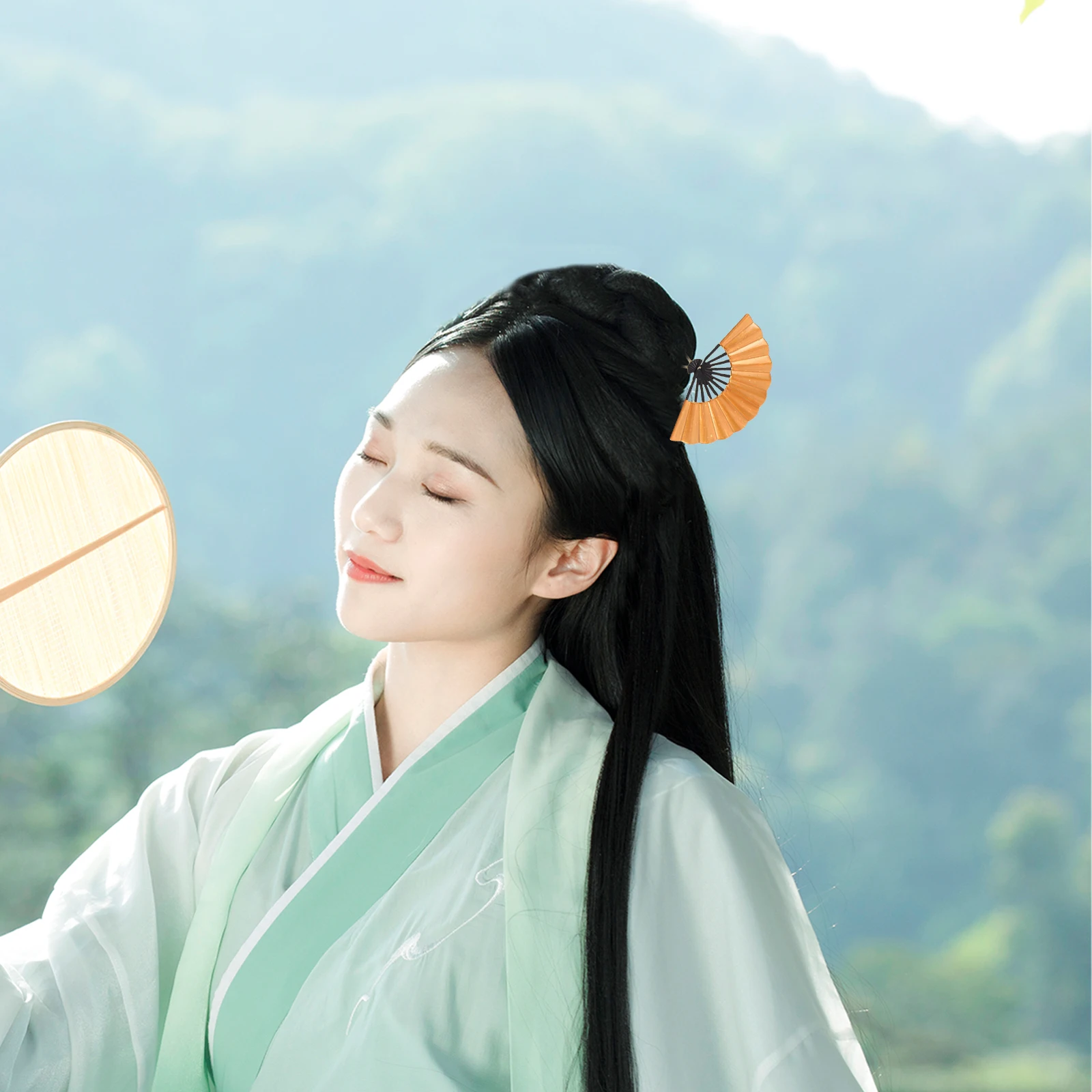 

Retro Chinese Fan Hairpins Women Traditional Accessories Decorative Metal Hair Sticks Bun Shaping Hairstyle Tools Elegant Updos