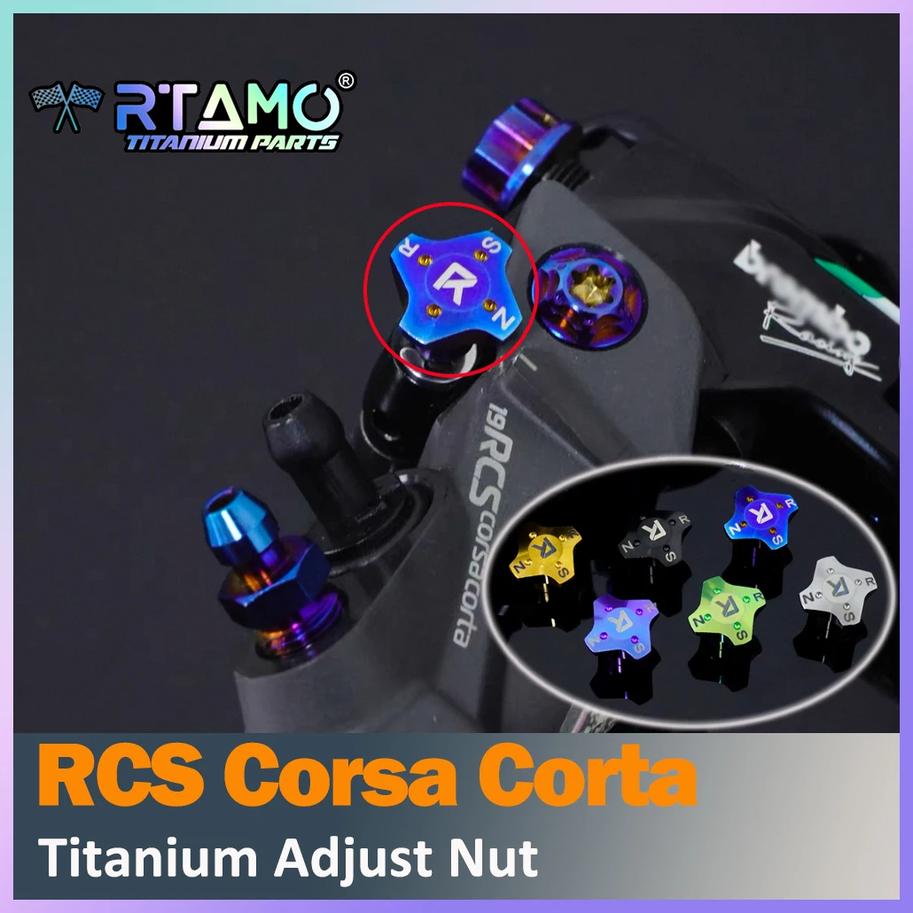 RTAMO Gr5 Titanium Nut Adjustment Knob for Brembo RCS Corsa Corta Brake Pump