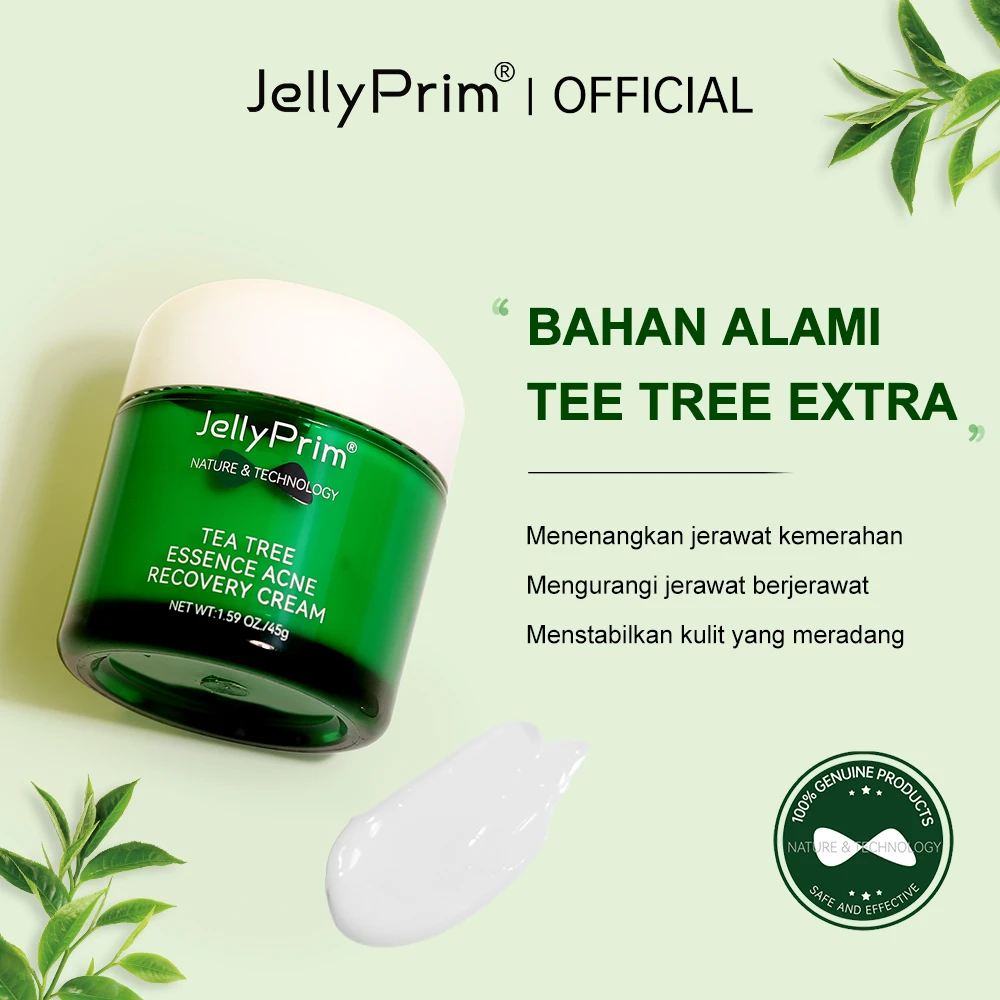 

Jellyprim Tea Tree Face Cream Oil Control Repairing Pimple Whitening Moisturizing Smoothing Skin Care Cosmetics