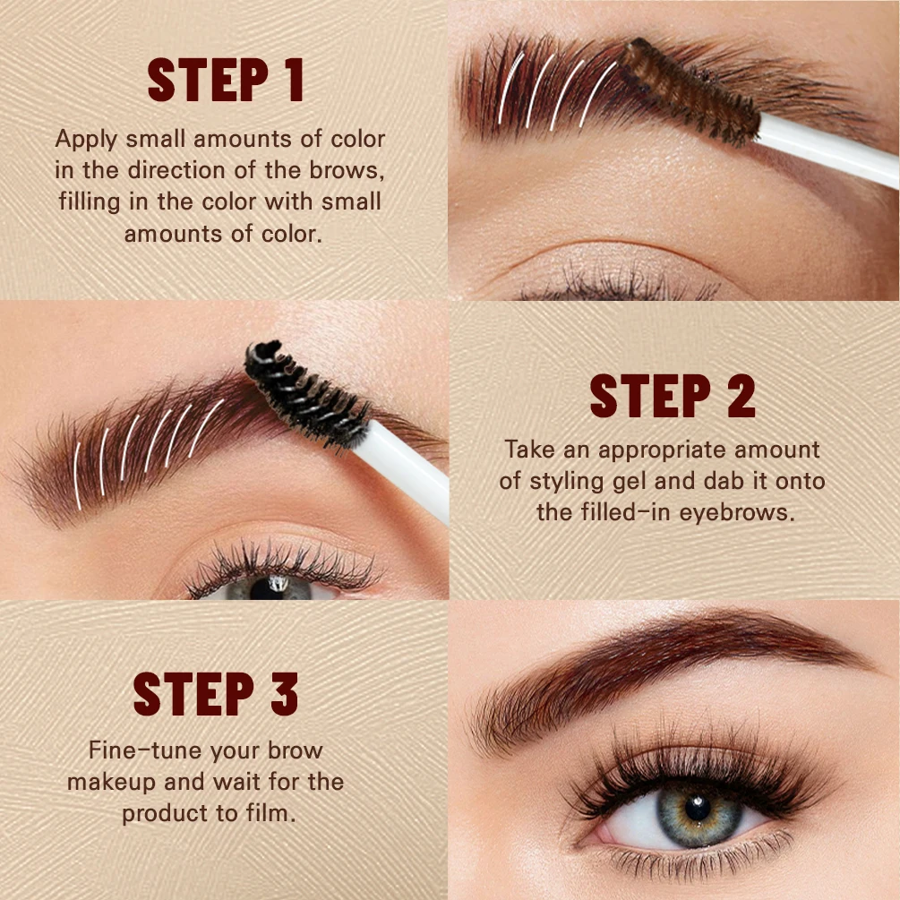 QIBEST 4 لون السائل صبغ الحاجب كريم طويل الأمد مقاوم للماء الطبيعي عديم اللون تصفيف الحاجب الشمع الحاجب مستحضرات التجميل أداة #6
