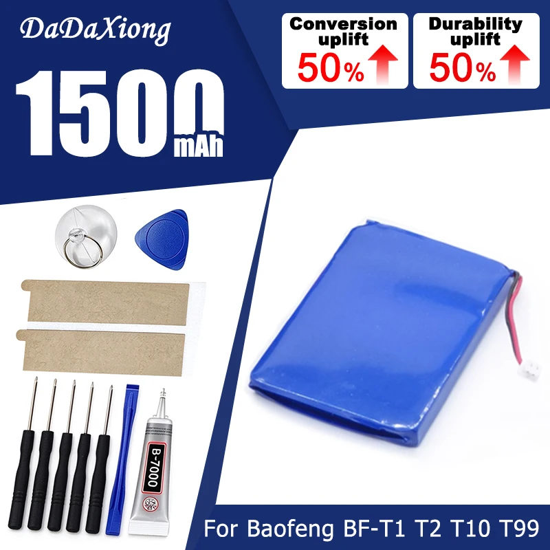 100% New For Baofeng BF-T1 T2 T10 T99 1500mAh Walkie Talkie Battery
