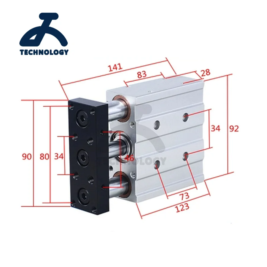 

TB16X175 TB16X200 TB20X25 TB20X50 TB20X75 TB20X100 TB20X125 TB20X150 TB20X175 CHELIC three-axis cylinder