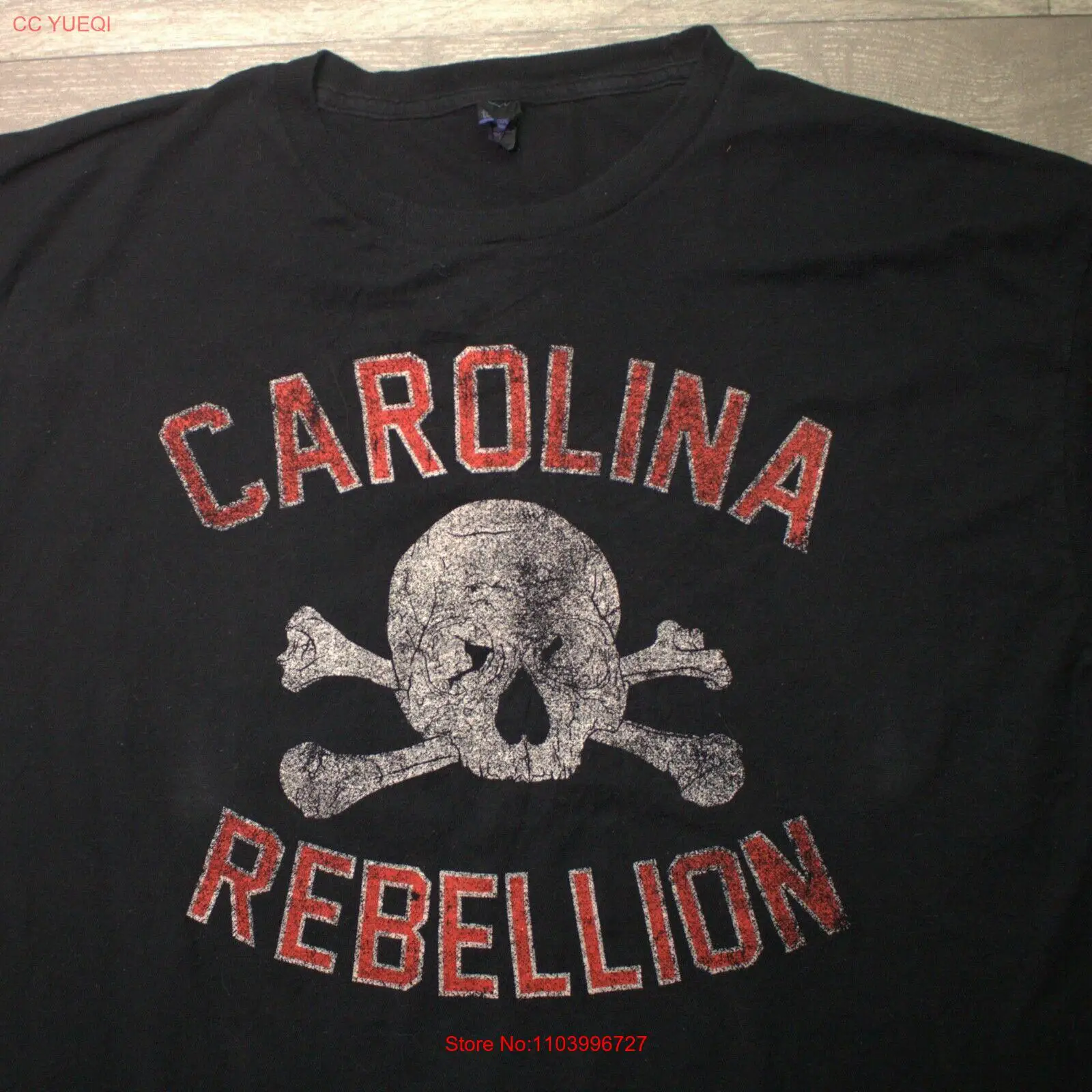 Tultex Carolina Rebellion 2015 Mens T-Shirt Black Skull Size XXl