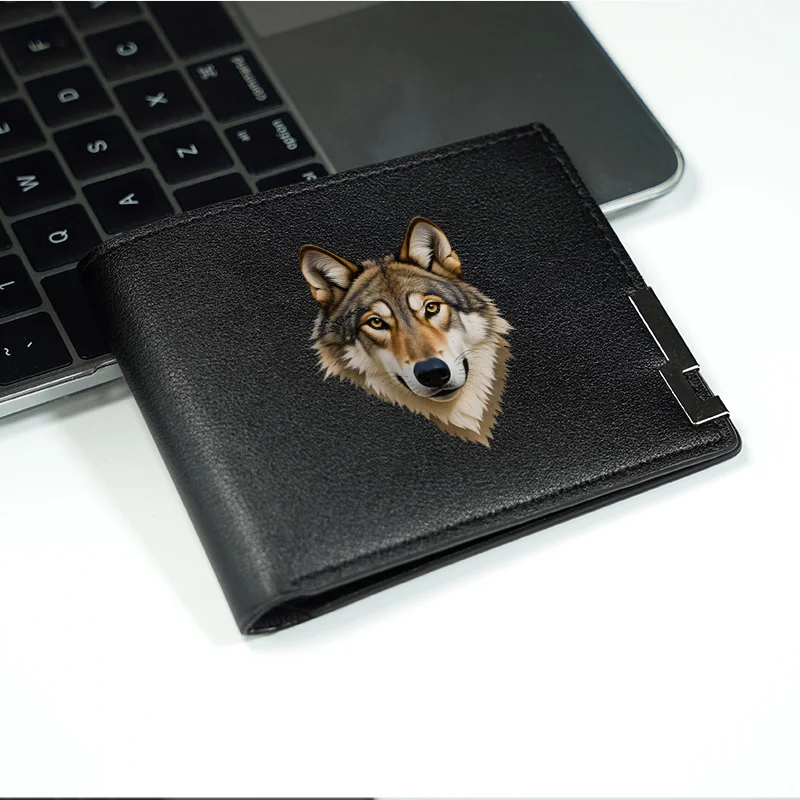 Wolf Head Design PU-Leder-Geldbörse für Herren, schmal, Business-Mode, kompakt, langlebig, leicht, für den täglichen Gebrauch