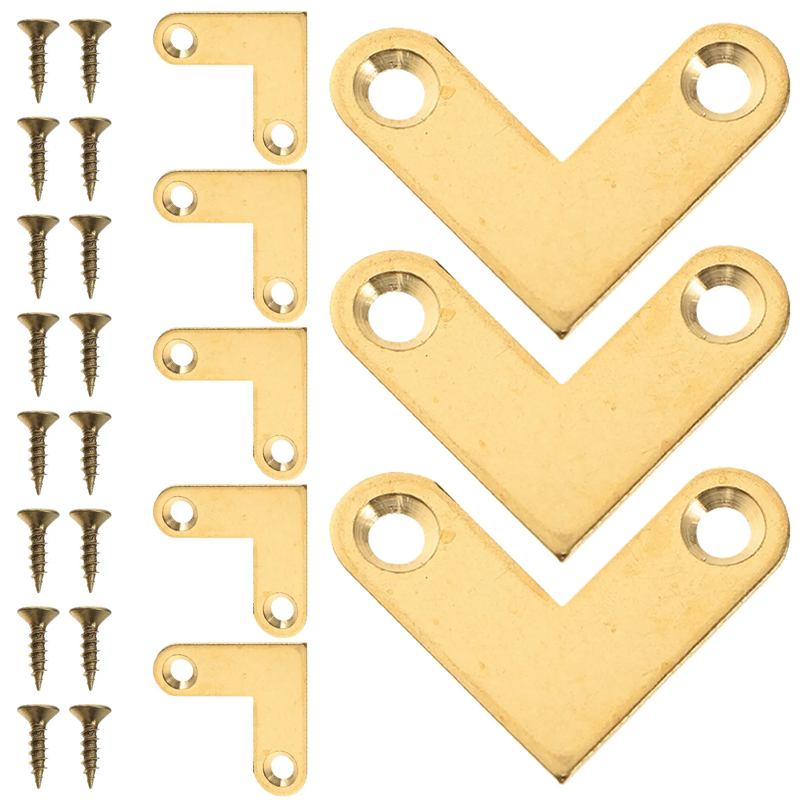8Pcs Copper Corner Brackets 1 X 0.4 L-Shaped Metal Flat Angle Braces Furniture Corner Connectors Wood Frame Joint Angle Brackets
