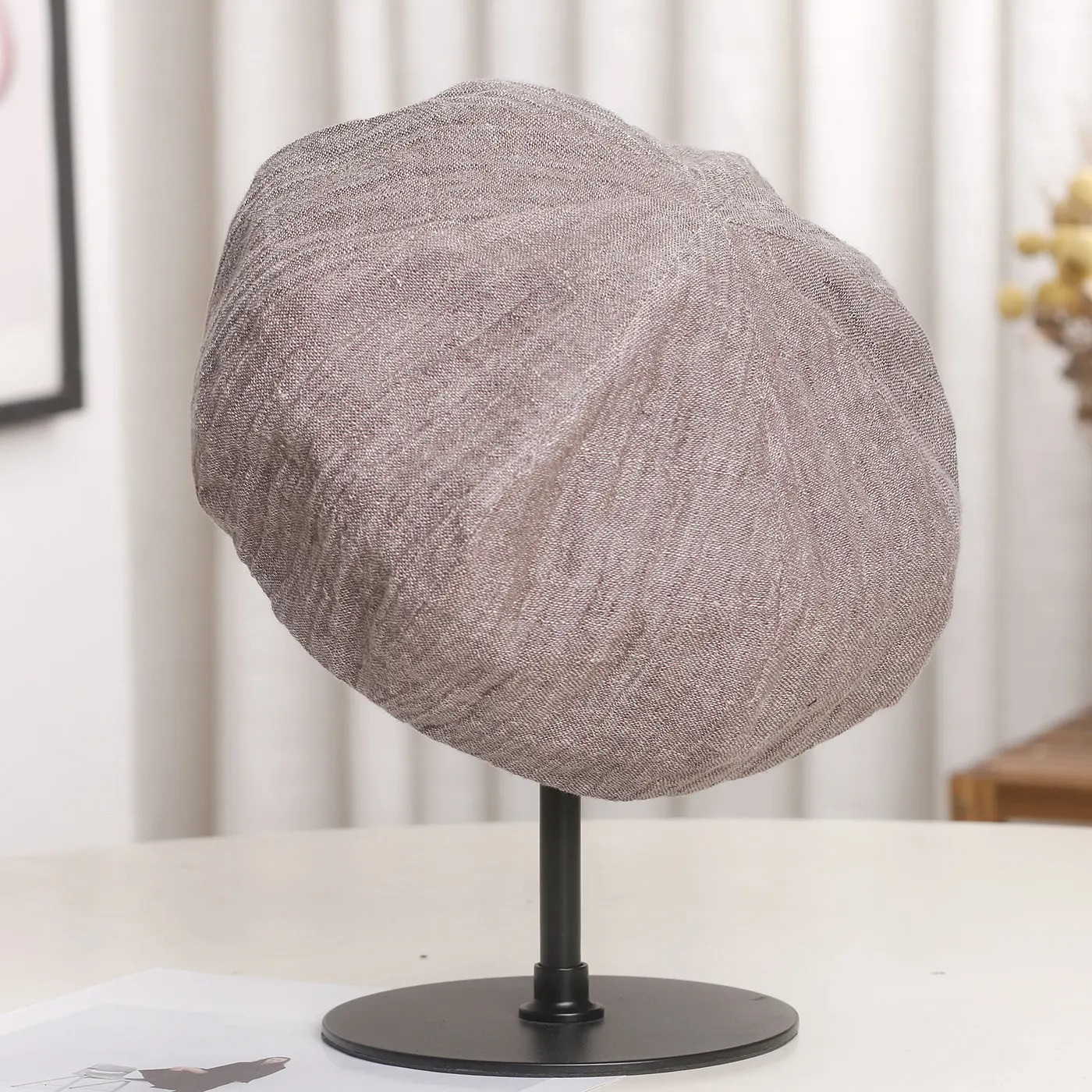 

Новая льняная беретка для женщин, весна-лето, корейский стиль, модная, большого размера, восьмиугольная, в стиле художника, визуально уменьшающая лицо, ретро-шляпа-тыковка