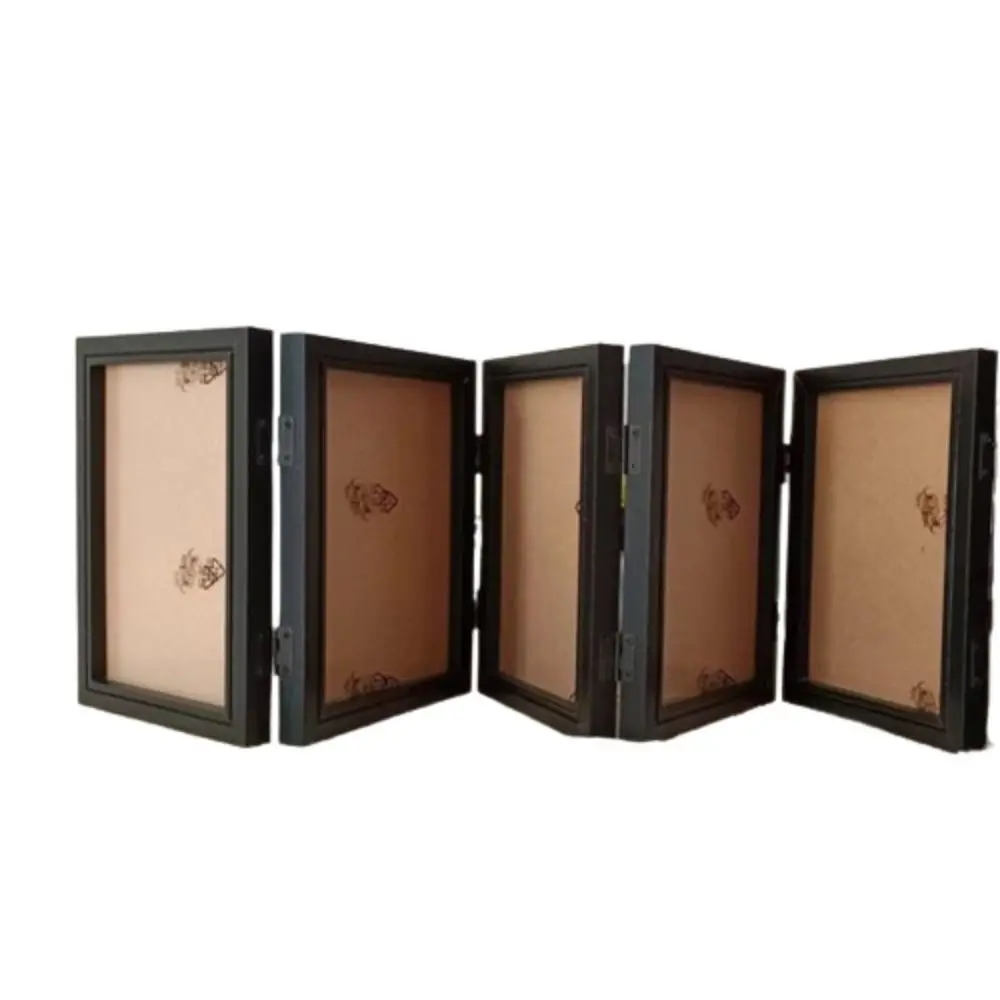 

Creative Foldable Hinge Photo Frame Double/Triple Wooden Portrait Picture Frame Rectangular 6/7/8 Inches