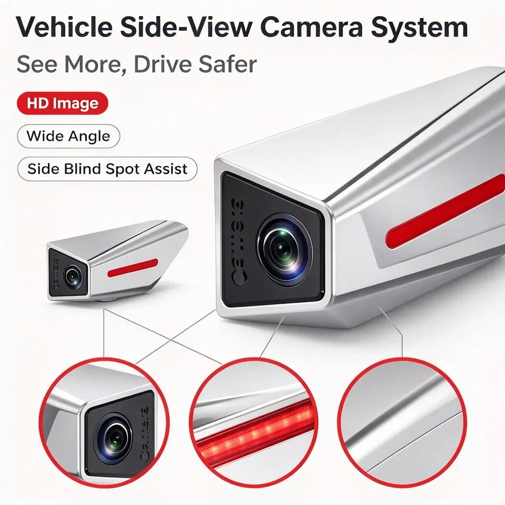 AHD 1080P Car Blind Spot Side View Camera 1 Pair Shark Fin Waterproof Universal Vehicle Monitoring Cam for Car SUV