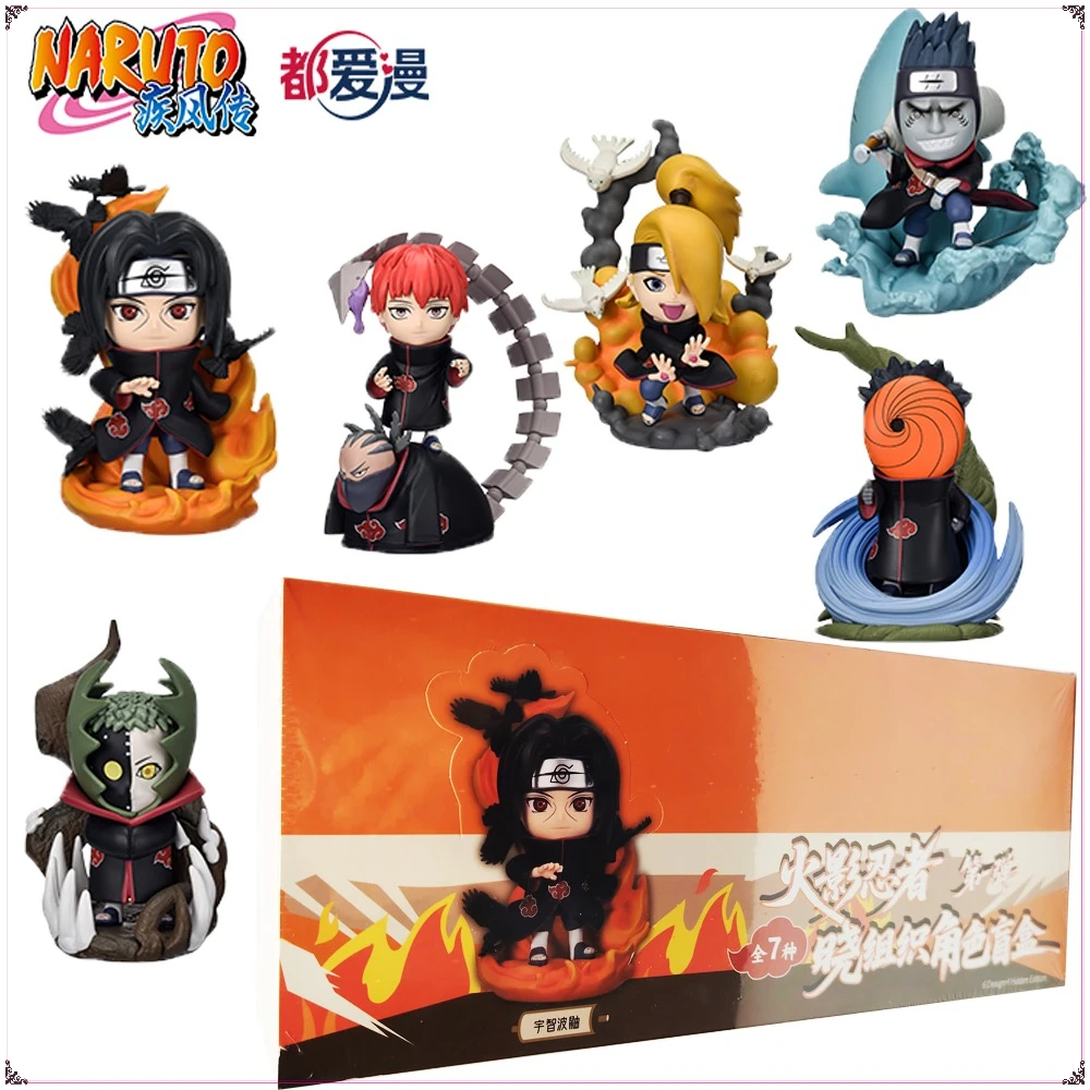 

Подлинная Наруто Акацуки персонажи слепая коробка креативный мультфильм аниме периферийная коллекция модель игрушки настольный орнамент подарки для детей