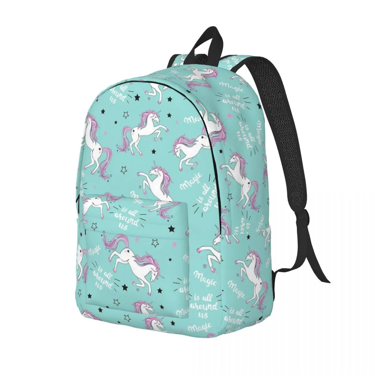 Mochila mágica com letras unicórnio para crianças, linda mochila escolar, mochila fofa, bolsa primária pré-escolar, presente para meninos e meninas