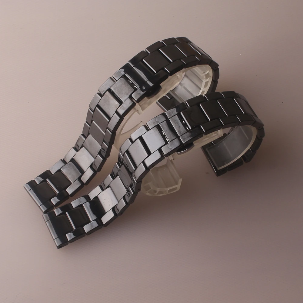

Watch straps New14mm 15mm 16mm 17mm 18mm 19mm 20mm 21mm 22mm Black Watchbands polish Band Butterfly Buckle Bracelets Wrist Belts