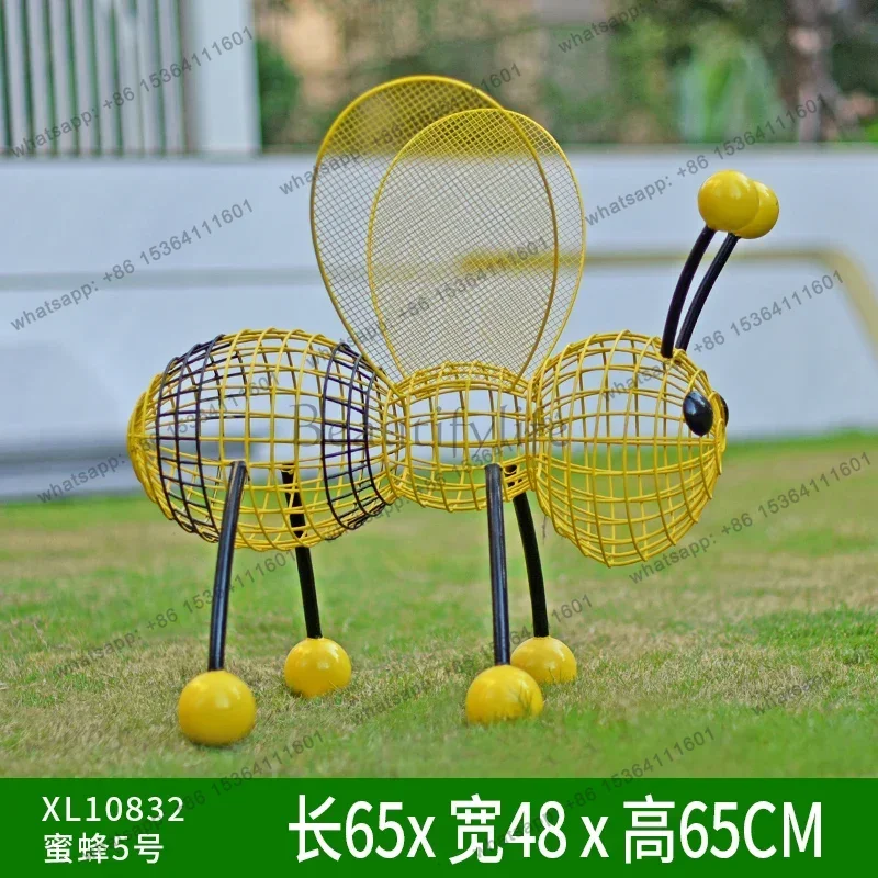 LSoutdoor clock in creative bee wrought iron animal mall garden landscape decoration ornaments kawaii accessories