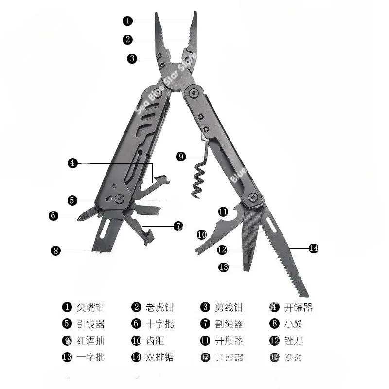 Outdoor Camping Travel Portable Folding Mini Pliers Hardware Tools Multifunctional Multipurpose Pliers