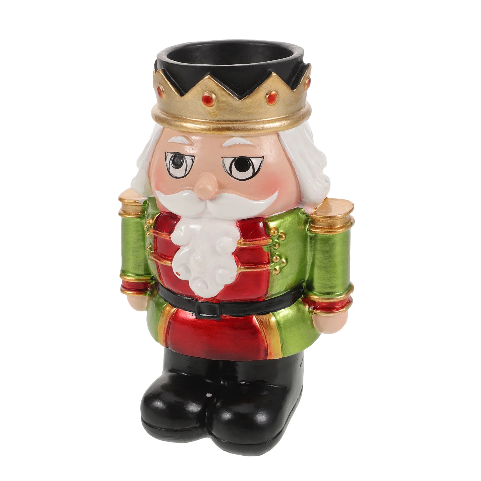 Nutcracker Resin Holder Vintage Rustic Christmas Taper Pillar Candlestick Xmas Fireplace Dining Table Centerpiece